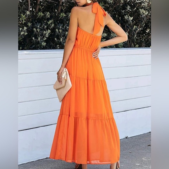 Pretty Garden Halter Neck Long Dress - Picture 2 of 16